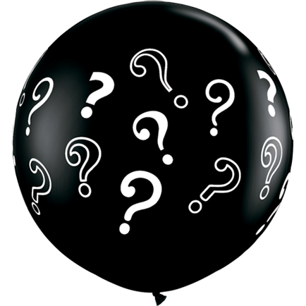 90cm Round Onyx Black Question Marks #43400 - Pack of 2