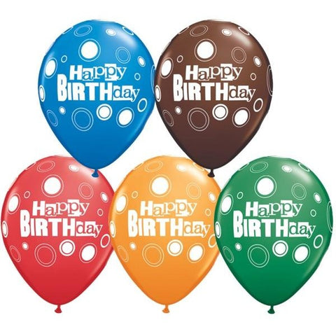 28cm Round Special Assorted Birthday Bold Dots #43421 - Pack of 50