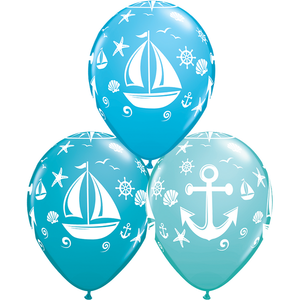 28cm Round Special Assorted Nautical Sailboat & Anchor #43430 - Pack of 50