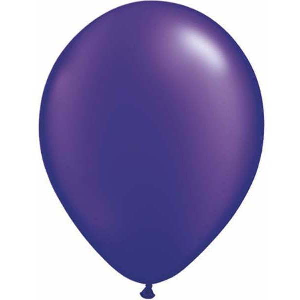 12cm Round Pearl Quartz Purple Qualatex Plain Latex #43593 - Pack of 100