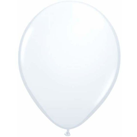 12cm Round White Qualatex Plain Latex #43607 - Pack of 100
