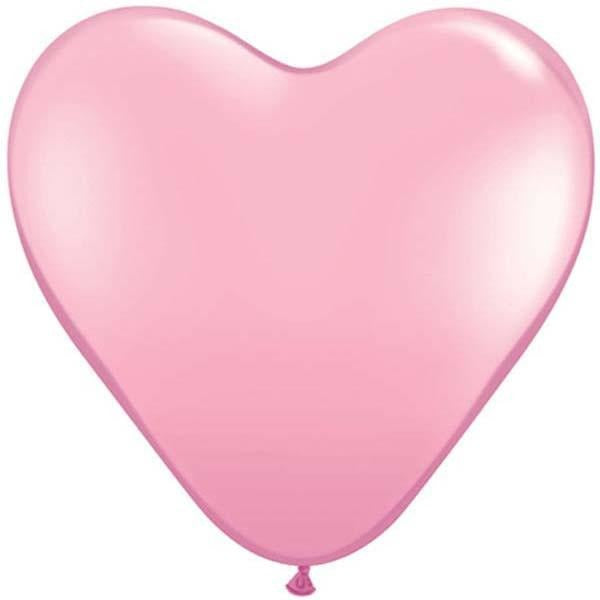 15cm Heart Pink Qualatex Plain Latex #43642 - Pack of 100