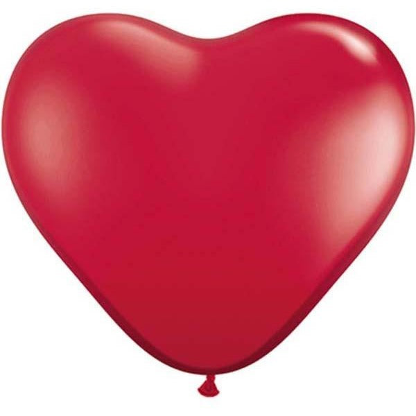 15cm Heart Ruby Red Qualatex Plain Latex #43647 - Pack of 100 SPECIAL ORDER ITEM