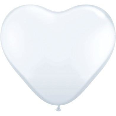 90cm Heart White Qualatex Plain Latex #44481 - Pack of 2 SPECIAL ORDER ITEM