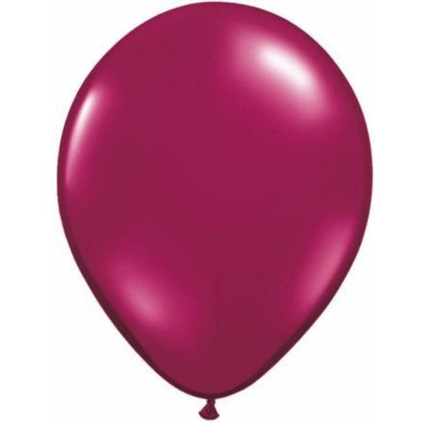 28cm Round Jewel Sparkling Burgundy Qualatex Plain Latex #43739 - Pack of 100