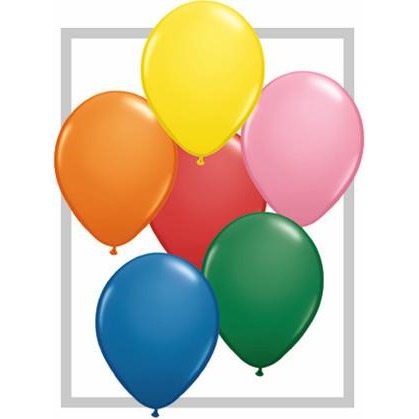 40cm Round Standard Assorted Qualatex Plain Latex #43875 - Pack of 50