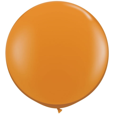 90cm Round Mandarin Orange Qualatex Plain Latex #43263 - Pack of 2 SPECIAL ORDER ITEM