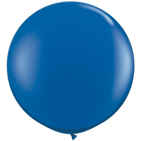 90cm Round Sapphire Blue Qualatex Plain Latex #42876 - Pack of 2 SPECIAL ORDER ITEM