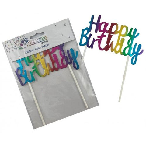 Cake Topper Acrylic HAPPY BIRTHDAY Rainbow #443005