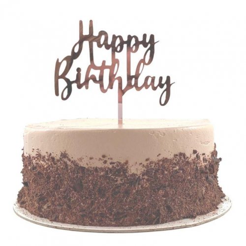 Cake Topper Acrylic HAPPY BIRTHDAY Rose Gold #443010