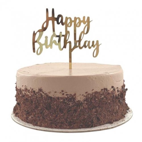 Cake Topper Acrylic HAPPY BIRTHDAY Gold #443011