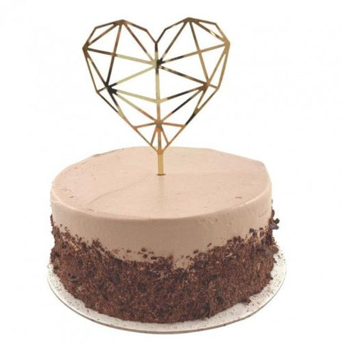 Cake Topper Acrylic Hexagonal HEART Gold #443029