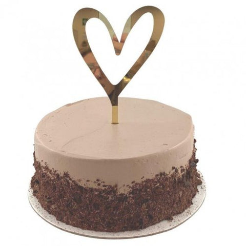 Cake Topper Acrylic HEART Gold #443033