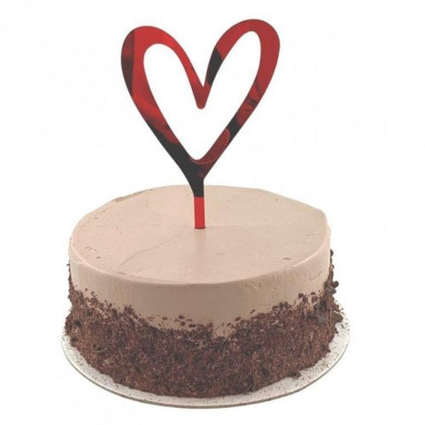 Cake Topper Acrylic HEART Red #443034