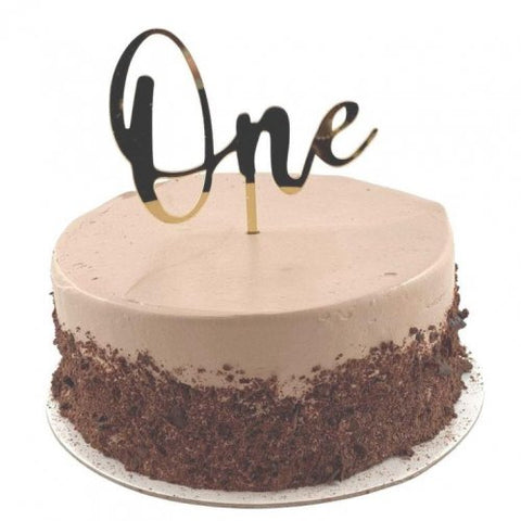 Cake Topper Acrylic ONE Gold #443050