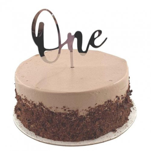 Cake Topper Acrylic ONE Silver #443051