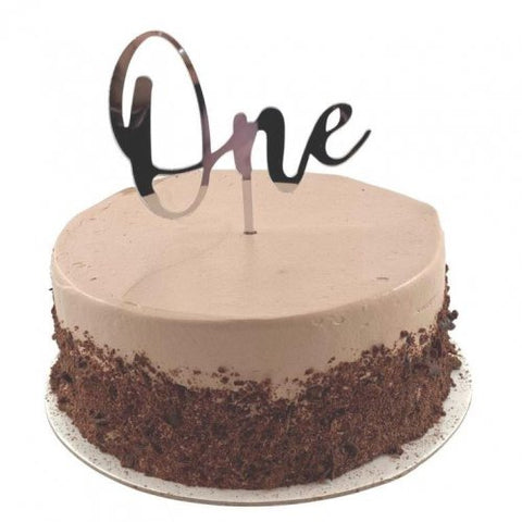 Cake Topper Acrylic ONE Silver #443051