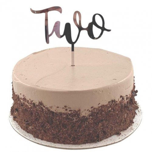 Cake Topper Acrylic TWO Silver #443056