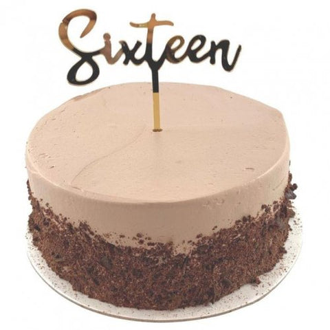 Cake Topper Acrylic SIXTEEN Gold #443075