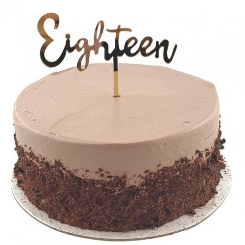 Cake Topper Acrylic EIGHTEEN Gold #443080