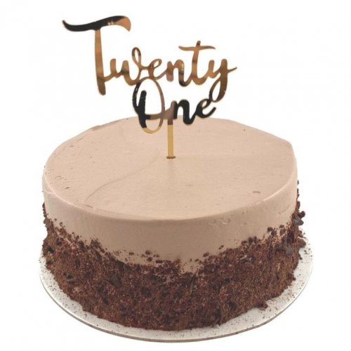 Cake Topper Acrylic TWENTY ONE Gold #443085