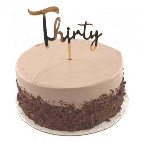 Cake Topper Acrylic THIRTY Gold #443090