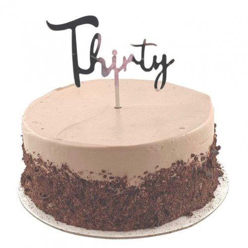 Cake Topper Acrylic THIRTY Silver #443091