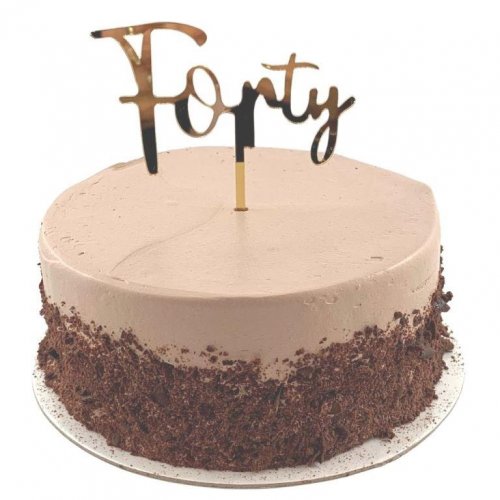Cake Topper Acrylic FORTY Gold #443093