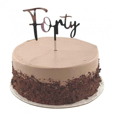 Cake Topper Acrylic FORTY Silver #443094