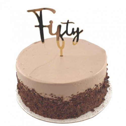 Cake Topper Acrylic FIFTY Gold #443096