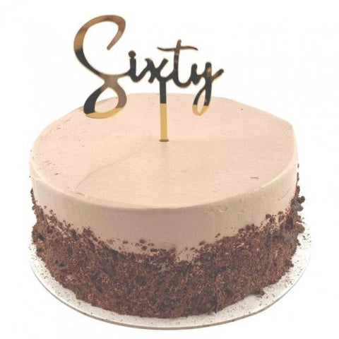 Cake Topper Acrylic SIXTY Gold #443098