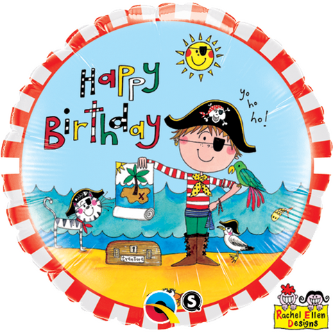 45cm Round Foil Rachel Ellen Birthday Pirate #47671 - Each (Pkgd.)