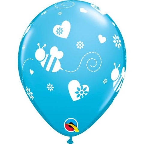 28cm Round Latex Tropical Assortment Flying Bees & Hearts #48102 - Pack of 50