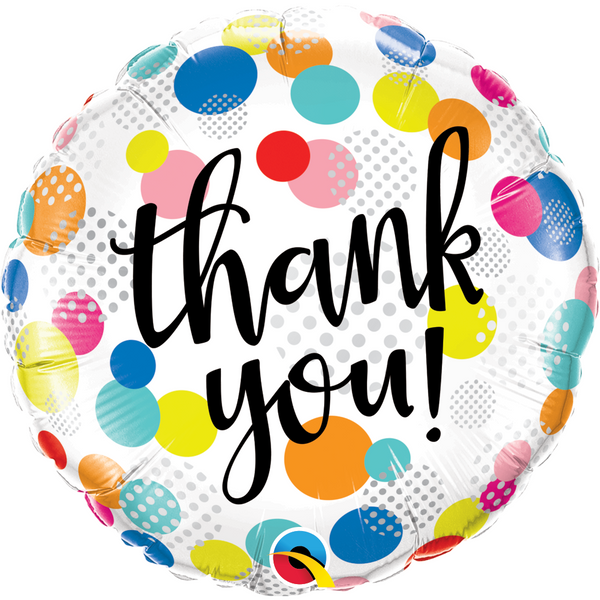 45cm Round Foil Thank You Dots Upon Dots #49214 - Each (Pkgd.)