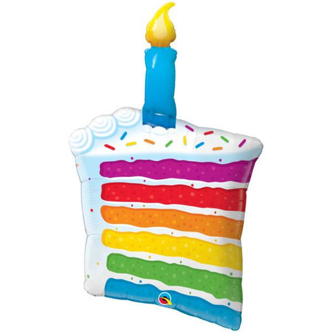 Shape Foil Birthday Rainbow Cake & Candle 105cm #49379 - Each (Pkgd.)