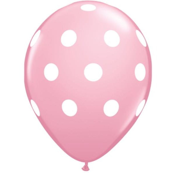 28cm Round Pink & Wild Berry Big Polka Dots (White) #49492- Pack of 50