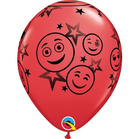 28cm Round Bright Rainbow Assorted Smiley Stars #49665 - Pack of 50