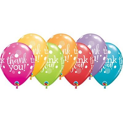 28cm Round Festive Assorted Thank You Dots Upon Dots #49687 - Pack of 50