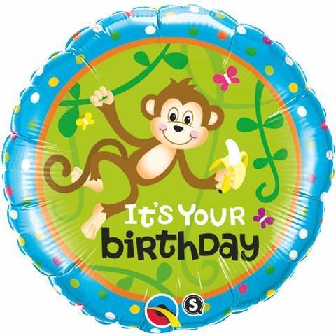 45cm Round Foil Birthday Monkeys-Go Bananas #49927 - Each (Pkgd.)