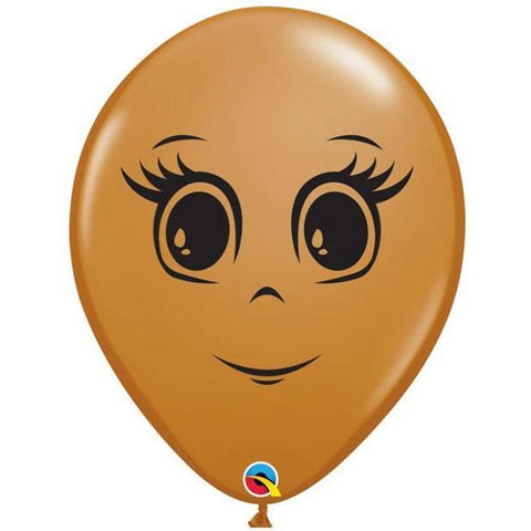 40cm Round Mocha Brown Feminine Face #49978 - Pack of 50