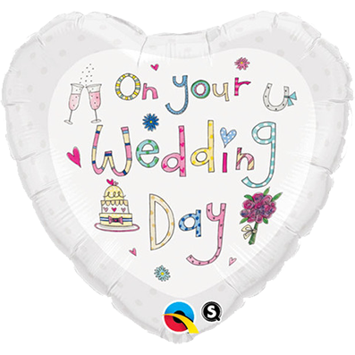 45cm Heart Foil Rachel Ellen On Your Wedding Day #51738 - Each (Pkgd.) SPECIAL ORDER ITEM
