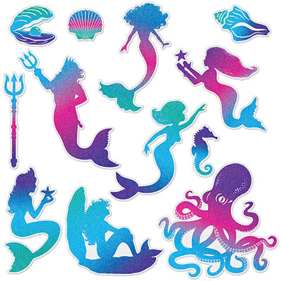 Cutouts - Mermaid 12 pieces Beistle #53431