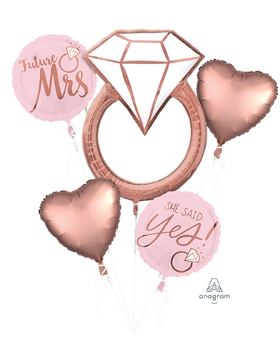 76cm Foil Bouquet Blush WEDDING (5 foils) #39716