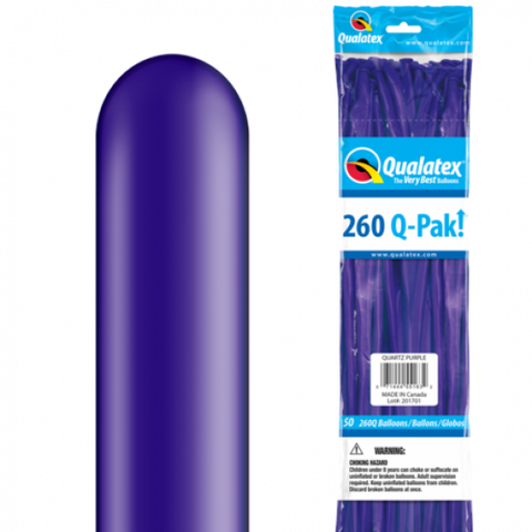 260Q Q-Pak Quartz Purple Qualatex Plain Latex #55163 - Pack of 50