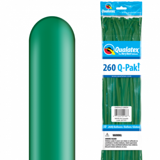 260Q Q-Pak Emerald Green Qualatex Plain Latex #55166 - Pack of 50