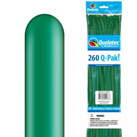260Q Q-Pak Emerald Green Qualatex Plain Latex #55166 - Pack of 50