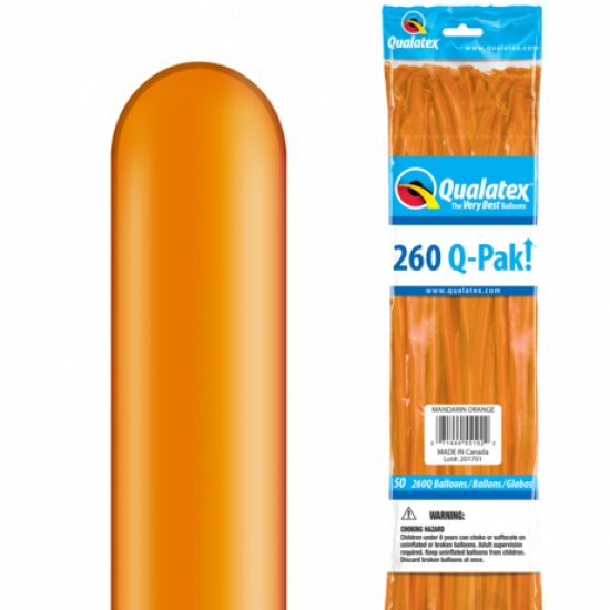 260Q Q-Pak Mandarin Orange Qualatex Plain Latex #55192 - Pack of 50