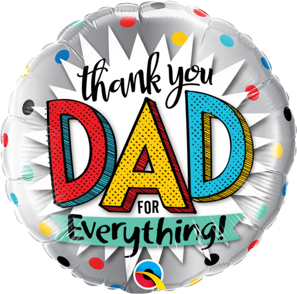 45cm Round Foil Thank You Dad For Everything #55818 - Each (Pkgd.)