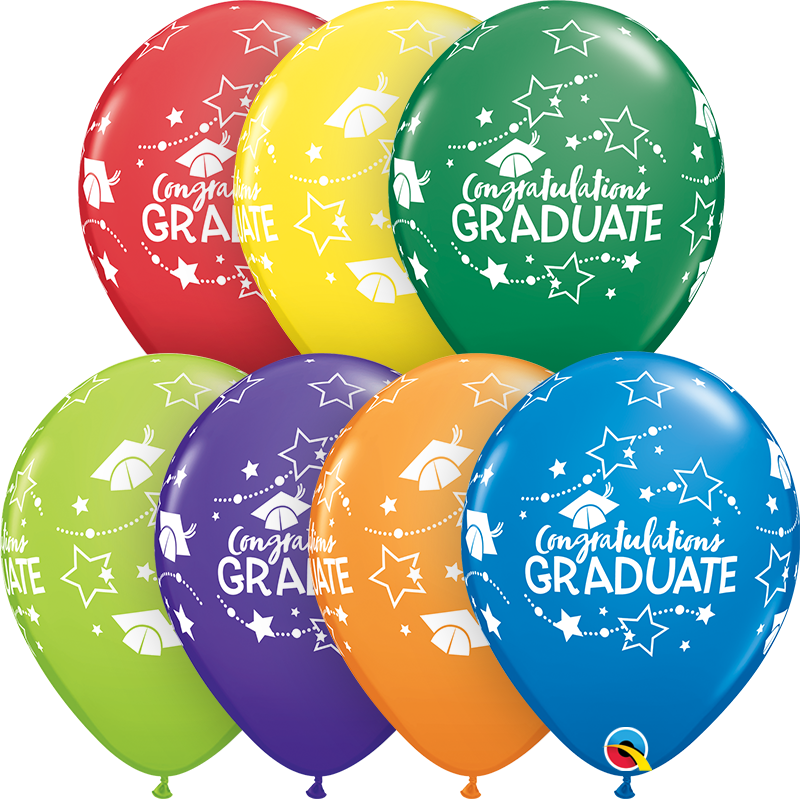 28cm Round Carnival Assorted Congratulations Graduate Stars #57109 - Pack of 50