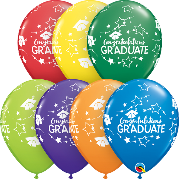 28cm Round Carnival Assorted Congratulations Graduate Stars #57109 - Pack of 50